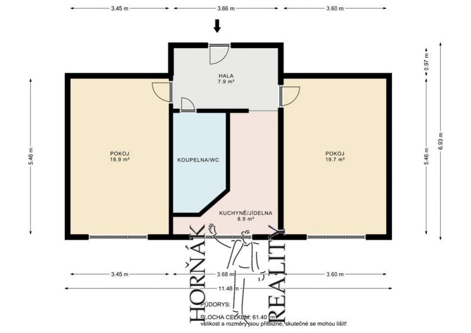 Nepomuk - Prodej bytu 2+1 v osobním vlastnictví, obrázek č. 3
